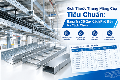 Kích Thước Thang Máng Cáp Tiêu Chuẩn: Bảng Tra 36 Quy Cách Phổ Biến Và Cách Chọn