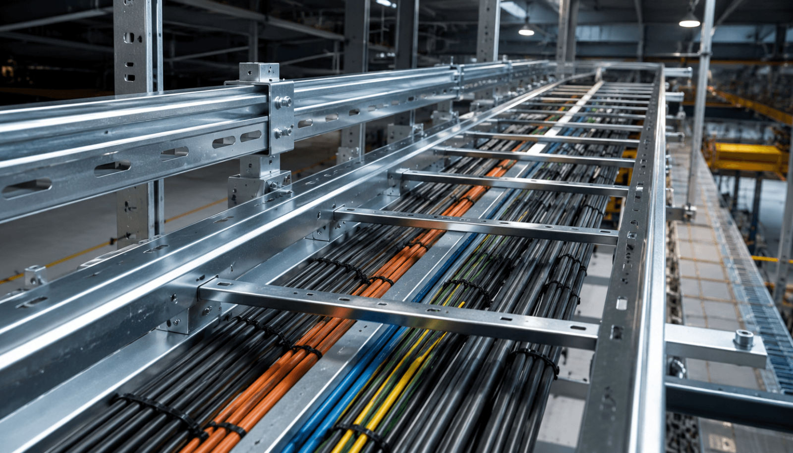 Cáp Ladder Lắp Đặt Trong Nhà Máy Hiện Đại
