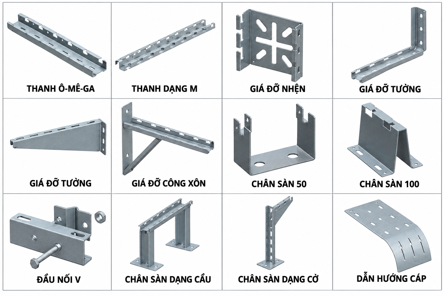 phụ kiện lắp đặt máng cáp dạng lưới