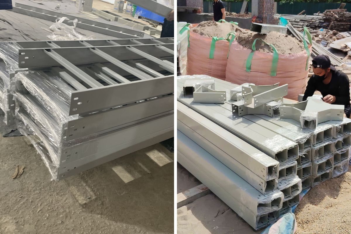 Hệ thống thang máng cáp cho công trình được lựa chọn và gia công dựa trên bản vẽ M&E, tải trọng cáp và điều kiện lắp đặt thực tế.
