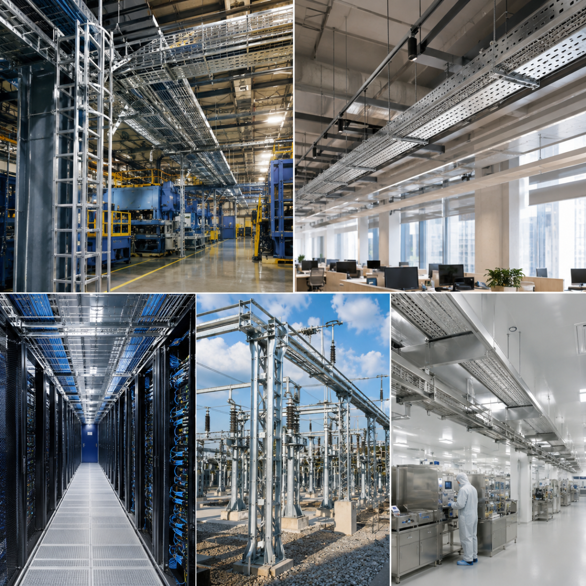 Công trình thực tế lắp đặt thang cáp tại nhà xưởng