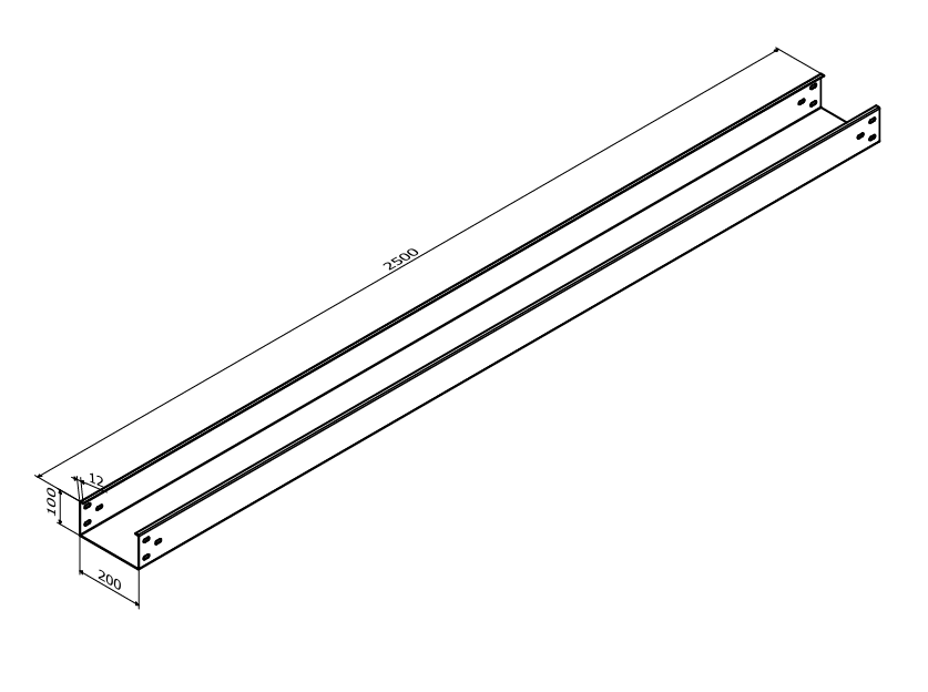 Nối máng cáp 200x100 được sử dụng để nối các phần trong hệ thống thang cáp