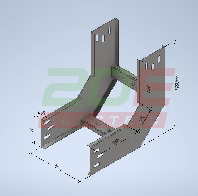 Co lên giúp chuyển hướng hệ thống thang cáp vuông góc lên trên